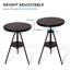 Table de pub ronde Dia de 23,62 po de hauteur avec plateau pivotant à 360 ° en métal pour le bistro-bar, noir rustique-539525335