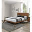 Ensemble de chambre à coucher 3 pièces avec lit plateforme couleur noyer-492844185
