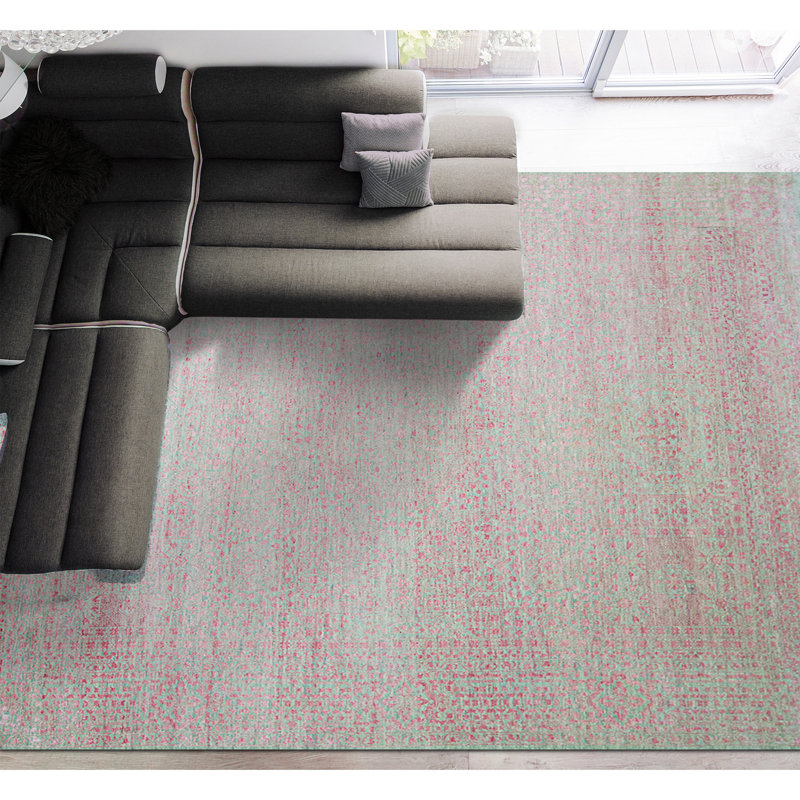 Area Rug in Pink, Rectangle 10' x 14'