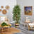 75'' Faux Bamboo Tree in Burlap, Cotton Planter