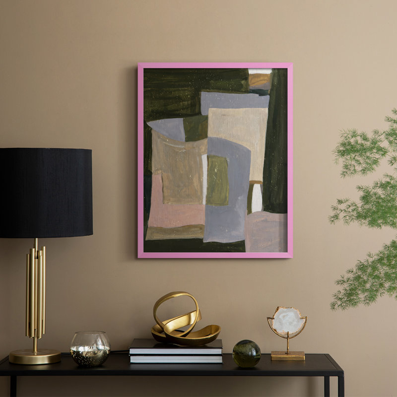 Green Forest I Framed Print - Solid Wood, Pink, 11" H x 9" W
