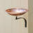 Hammered Copper Birdbath with Wall Mount Bracket