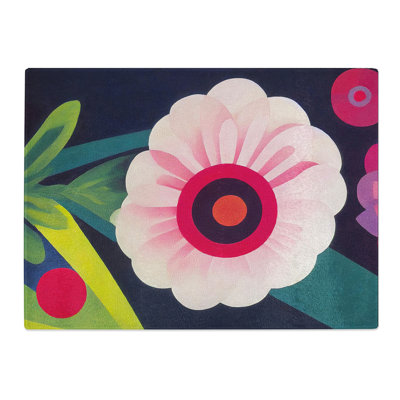 Carnation Flower Abstract  Glass Chopping Board