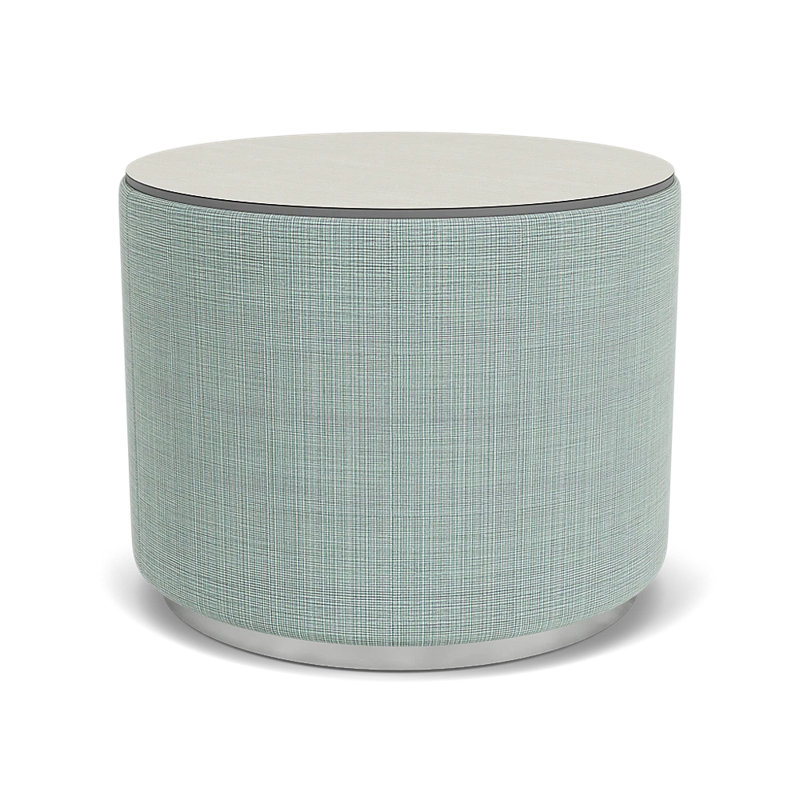 Table de réception avec plateau en stratifié Darsey, 16", Argent; écume de mer chambray, Sergé blanc