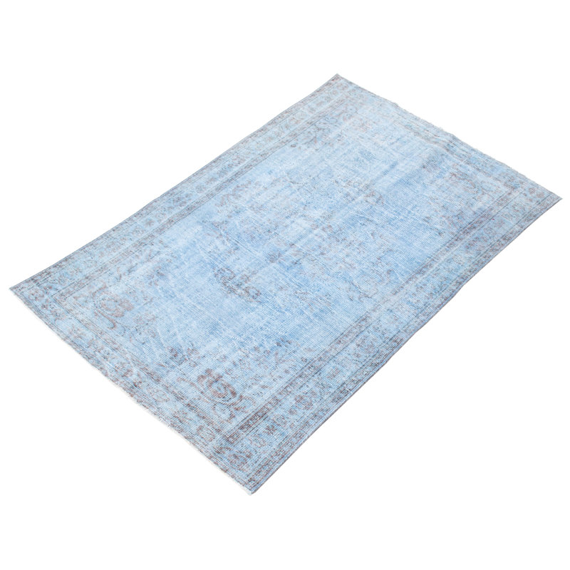 Tapis unique en laine noué à la main de style années 2000 de 5 pi 6 po x 8 pi 3 po Olisha