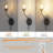 Dimmable Metal Wall Sconces with Petal Shaped Glass Shade-1870849105