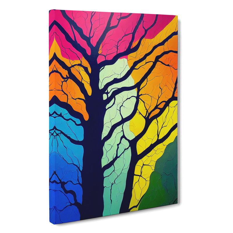 Colourful Abstract Tree No.4 - Wrapped Canvas
