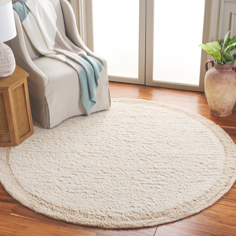 Aubert Tufted Wool Pile Rug, Round 6'