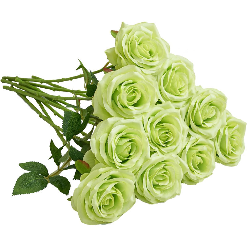 Bouquet de fleurs artificielles 10 pièces, Vert clair