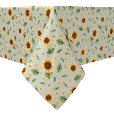 Fabric Textile Products, Inc. Rectangular Tablecloth, 100% Cotton, 60X84", Sunflower Tops