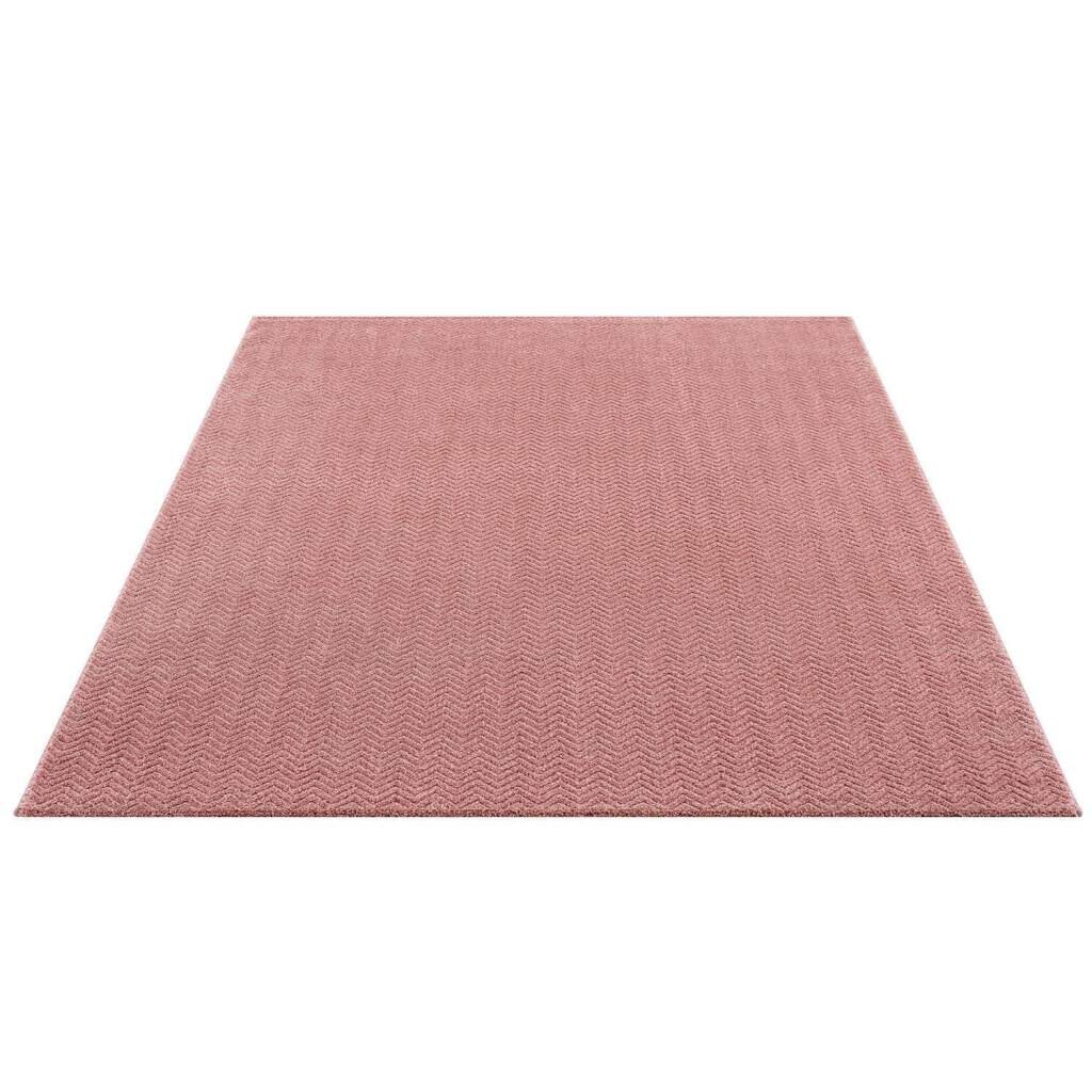 Teppich Fancy 805 Kurzflor Wohnzimmer - Rosa - Mit 3D-Effekt - Raute Muster Für Schlafzimmer Flur Esszimmer Hallowell