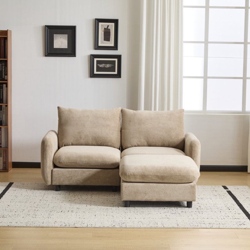 Ryder Modular Sectional Sofa, 34" H x 69" W x 67" D, Nomad Polyester Blend