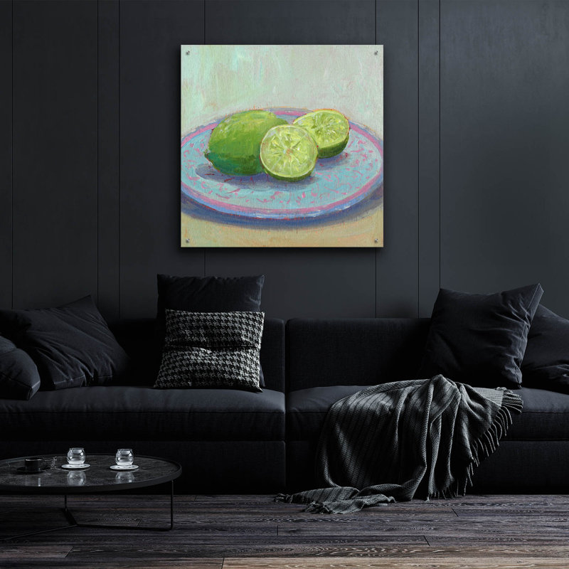  «Still Citrus 2» par Carol Young, art mural en verre acrylique, 36 po x 36 po, H 36 po x l 36 po