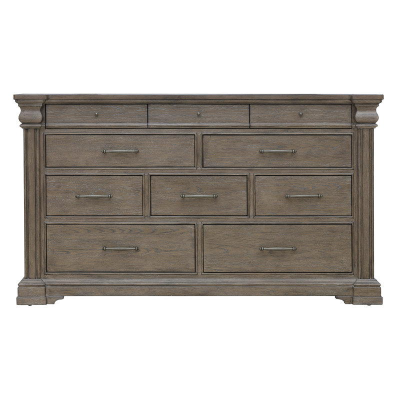 Jahanna 10 Drawer 69.84" W Dresser, Brown