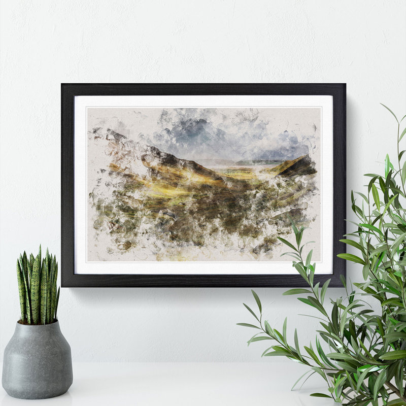 Glangesh Pass in Ireland - Picture Frame Painting, Black Framed, 27cm H x 36cm W x 2cm D