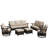 6-Piece Outdoor Patio PE Wicker Set With Sofas, 2 Swivel Chairs, 2 Ottomans & Beige Cushion-452430089-452430090
