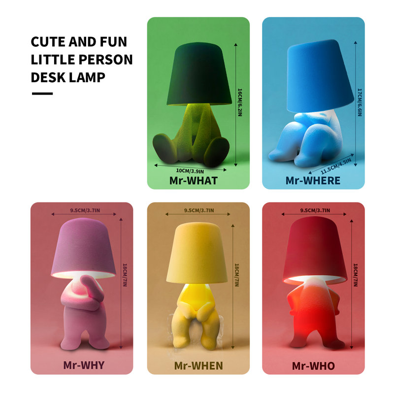 7'' Creative Table Lamp – Nightstand Lamp For Bedroom, Nursery, Living Room, Cute Small Bedside Lamp Perfect Gift And Decor