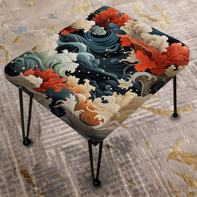 Repose-pieds rectangulaire bleu Harmony