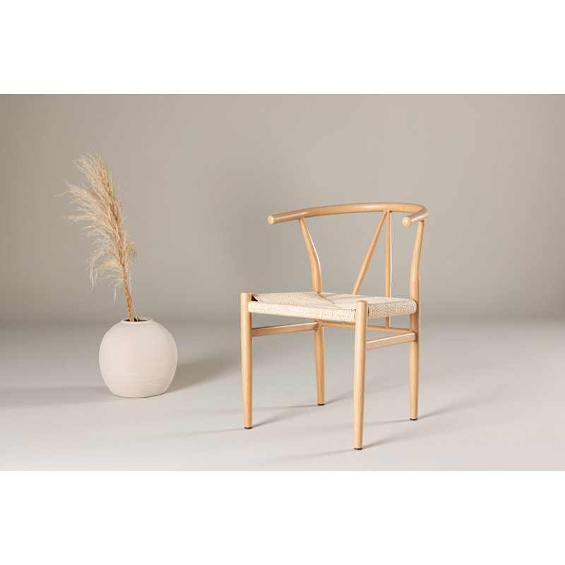 Alser 42cm H Stacking Armchair in Beige, Natural