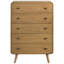 Commode de chambre à coucher Winston en frêne clair à 5 tiroirs