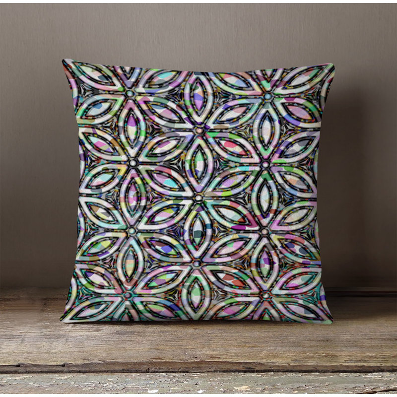 Throw Pillow With Insert, Multi Abstract 11, 18"H x 18"W