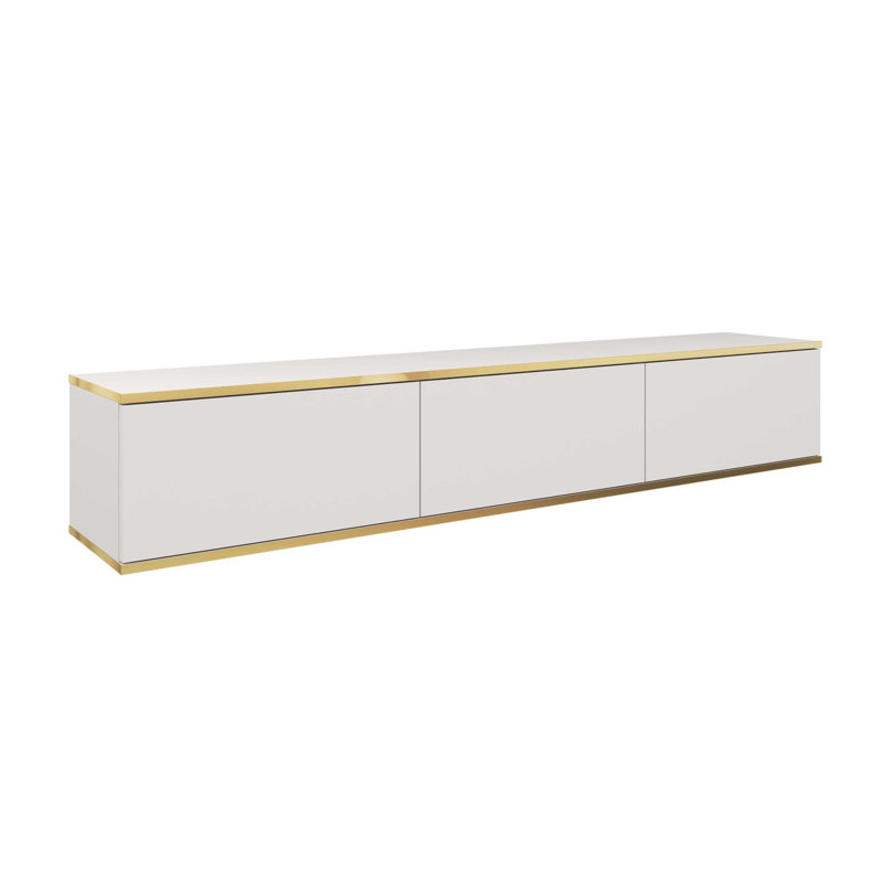 Barlo Unfinished Floating TV Stand for TVs up to 55", White