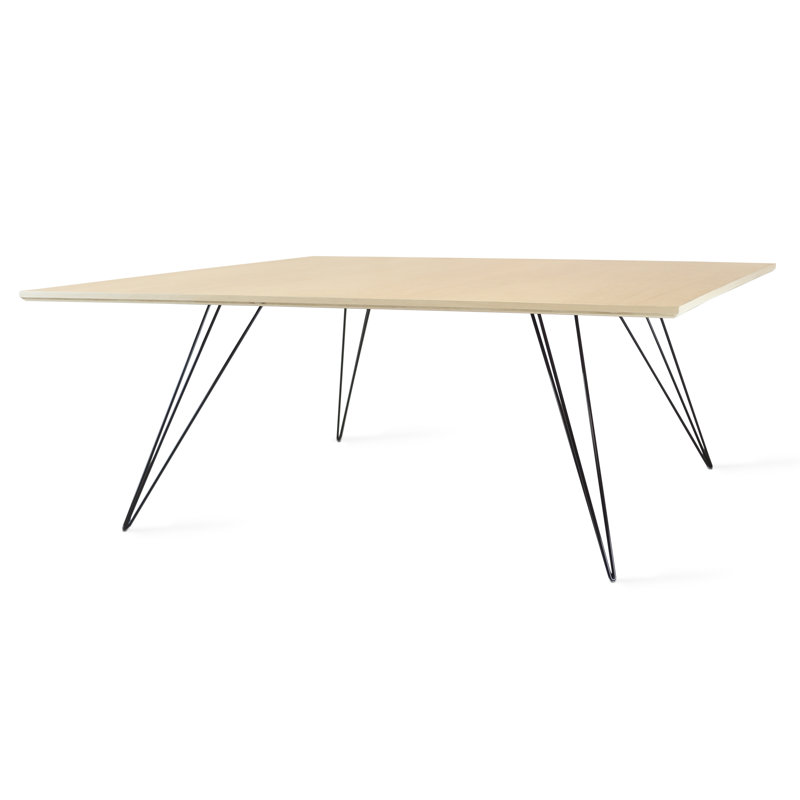 Table basse Williams, Noir, H 18 po x l 46 po x P 46 po, Érable