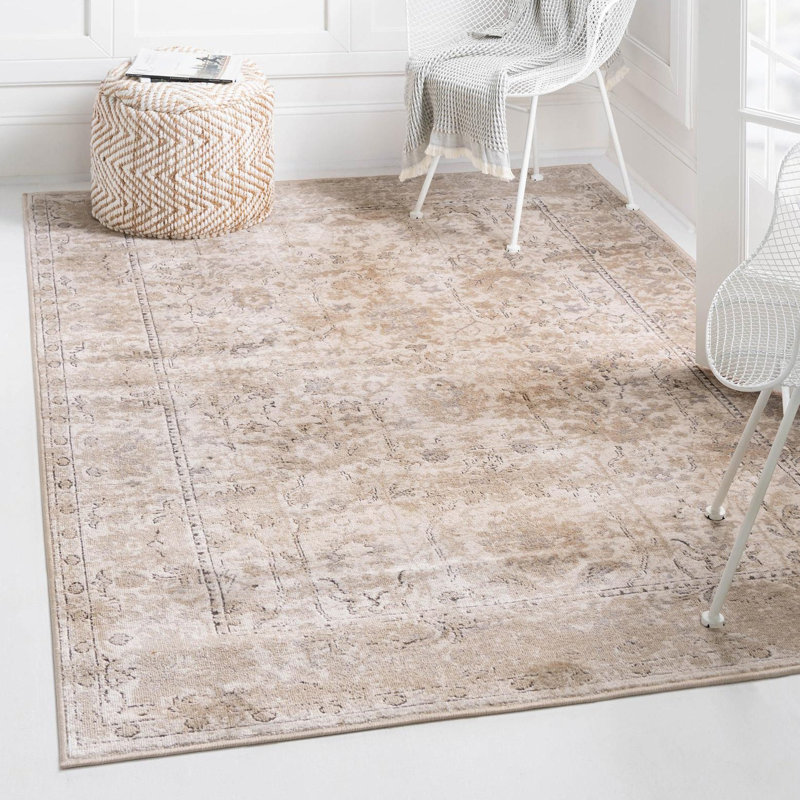 Singleton Oriental Indoor Rug, Rectangle 6'1" x 9', Ivory
