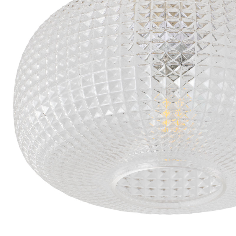 Plafonnier encastré 1 lumière en verre industriel
