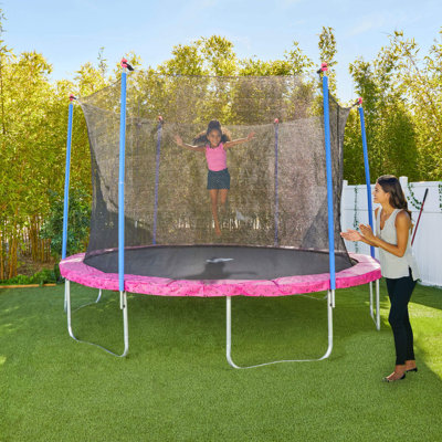 12' Round Backyard Trampoline with Safety Enclosure