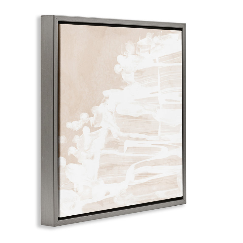 "Abstract Beach Splash", art mural sur toile par June Erica Vess, Cadre flottant gris lustré, H 18 po x l 18 po