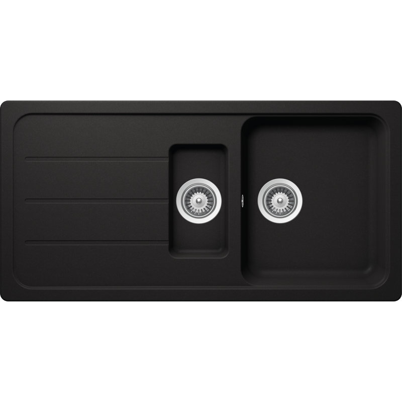 Schock 1.5 Bowl Inset Kitchen Sink, Nero