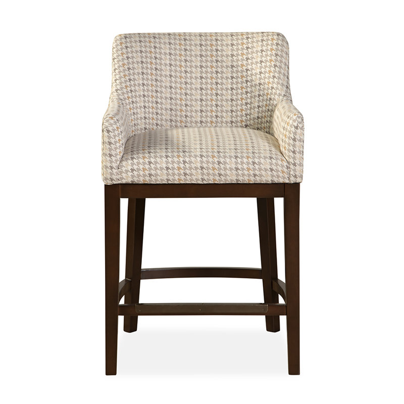 Upholstered Bar Stool with Solid Wood Frame, Ashton