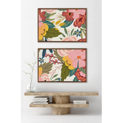 Modern Colorful Flower Wall Art Set