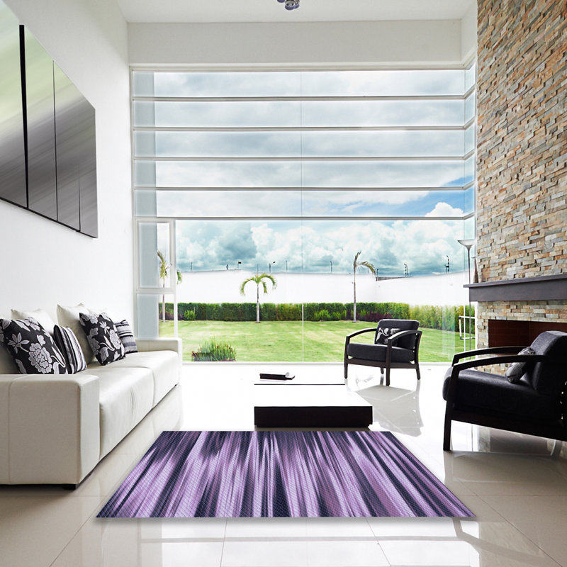 Tapis mauve en laine, Carré 5 pi
