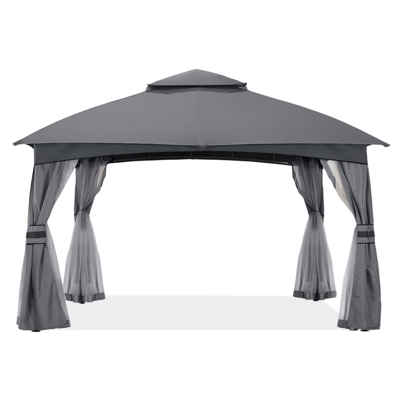 Steel Patio The Soft Roof Gazebos, 110" H x 108" W x 108" D, Gray