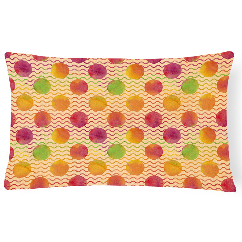  Coussin intérieur / extérieur Watercolor Rainbow Dots and Squiggles