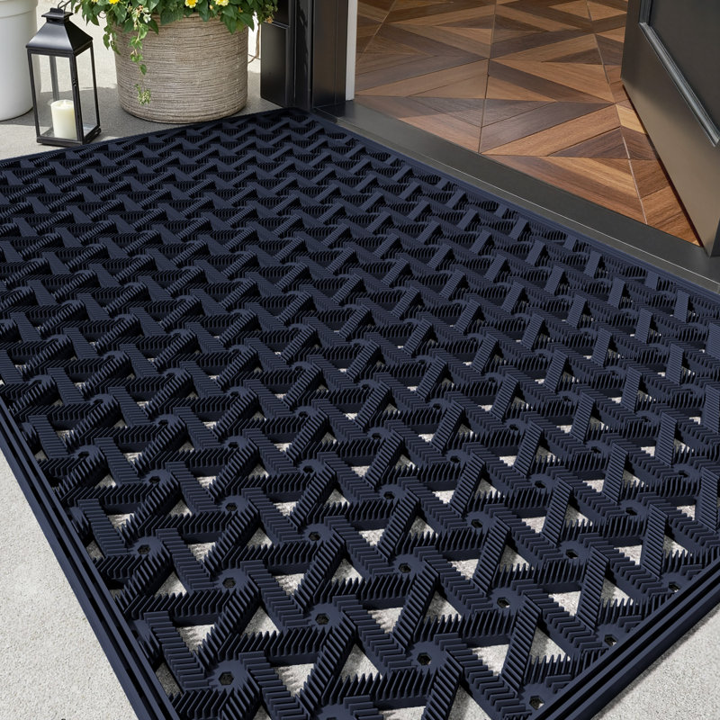 Paillasson antidérapant pour l'extérieur, L 24 po x L 36 po , Bleu