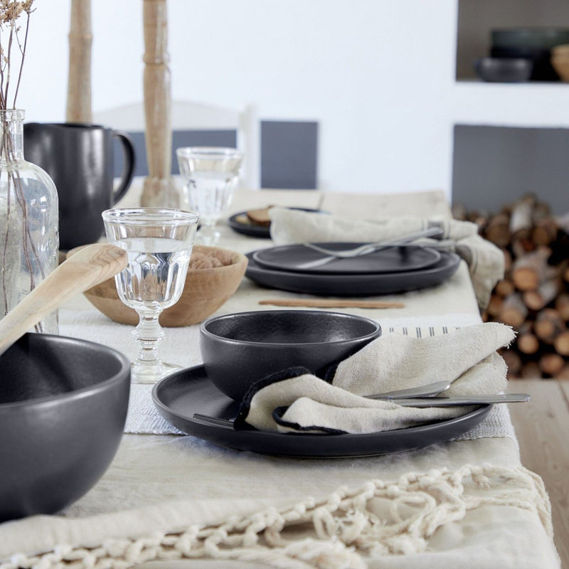 Casafina Pacifica Stoneware Dinner Plate, Black
