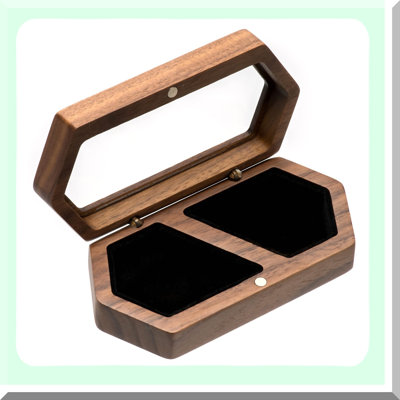 Wooden Ring Box for 2 Rings, Wedding and Proposal Gift