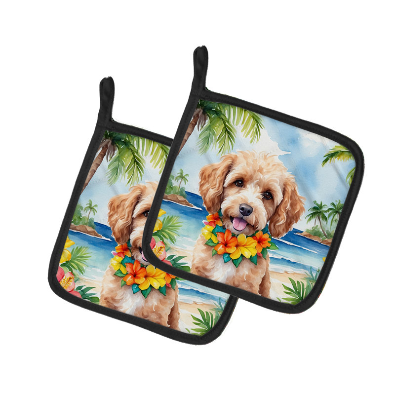 Caroline's Treasures Luau Party Floral Polyester Potholder Set