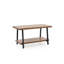 Table basse en bois massif de 39 pouces, table basse rectangulaire rustique avec tablette, finition noyer brun riche