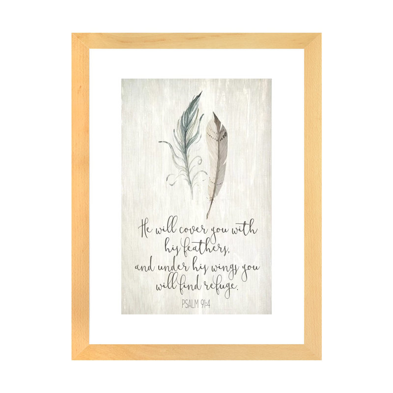 Reproduction d’art textuel, "his Feathers I" par Kimberly Allen, Blanc, H 32 po x l 24 po x P 1 po