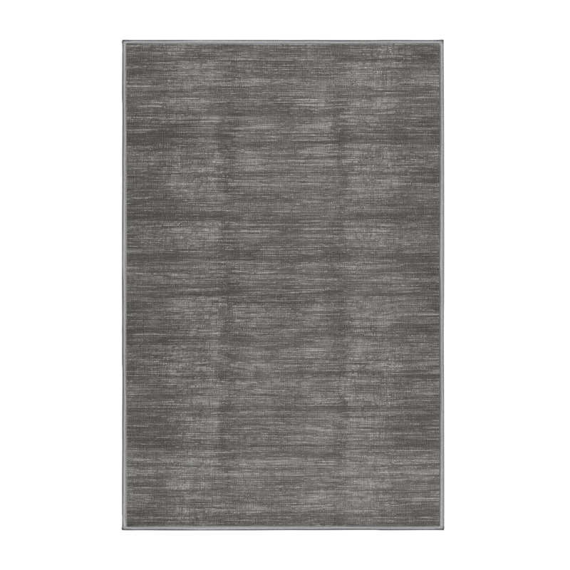 Machine Washable Solid Gray Area Rug, Runner 2' x 4'