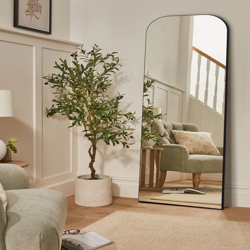 Ilkley Metal Mirror, Black, 65" x 22"