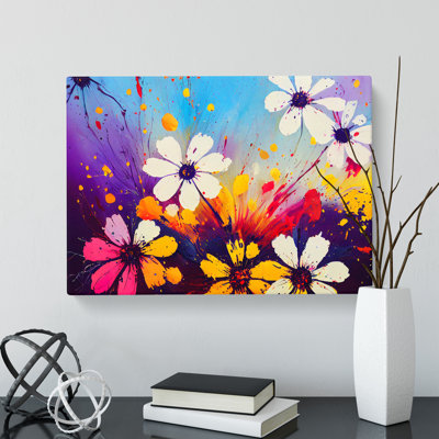 XXX-H1022-WF-10152X Wildflowers Splash Abstract - Wrapped Canvas Print