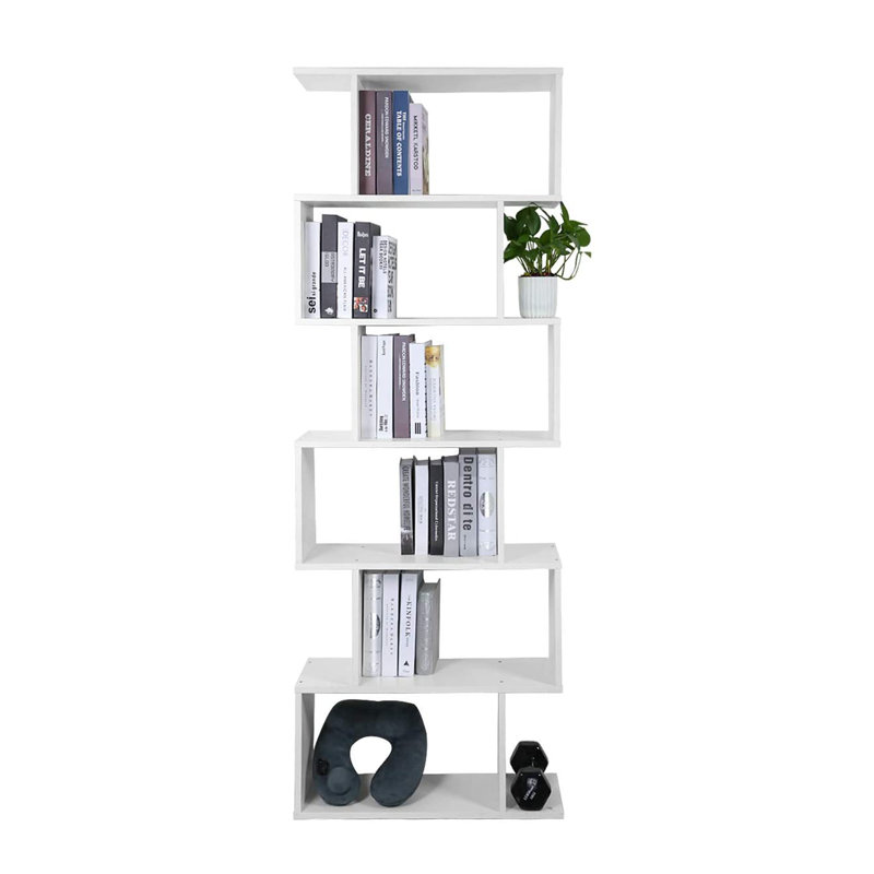 Glyndon 190.5cm H x 70cm W Geometric Bookcase, White