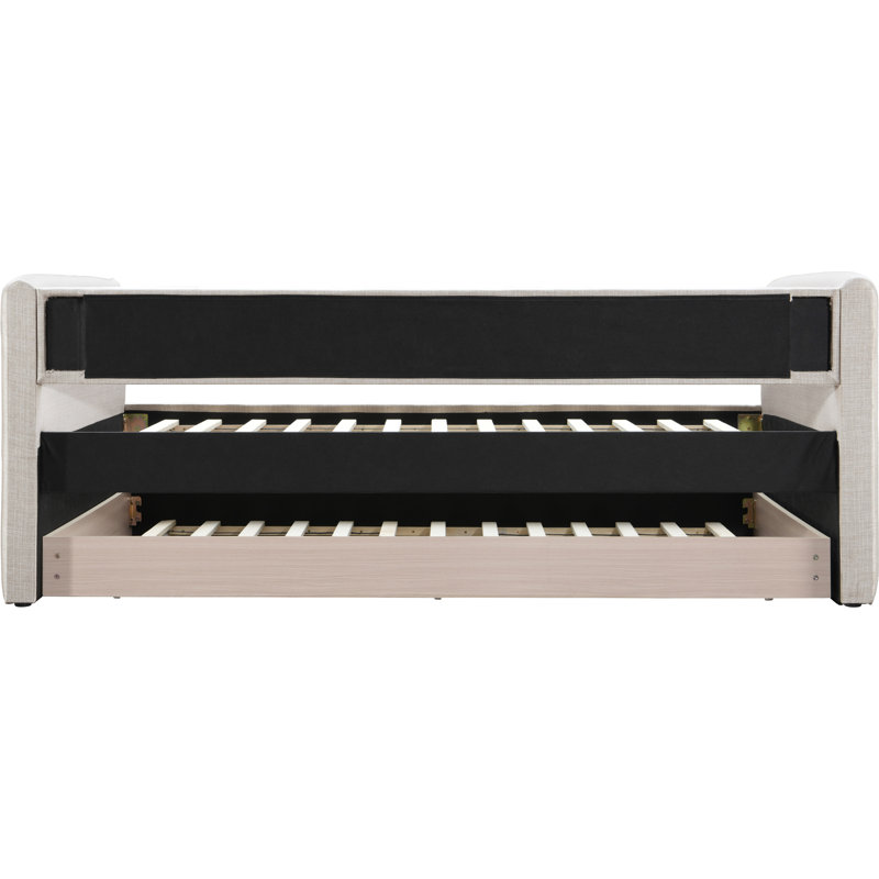 Lissett Upholstered Daybed, Cream Linen Textured Fabric
