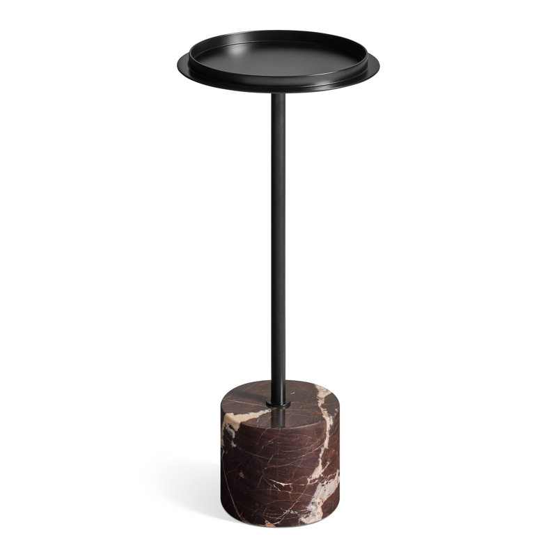 Chit Chat Steel Top End Table, Black, Cherry
