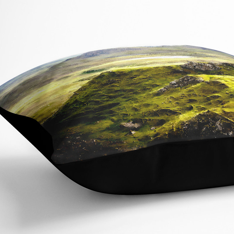 Portree in the Isle of Skye Scotland Cushion with Filling, 40cm H x 40cm W x 15cm D, Black